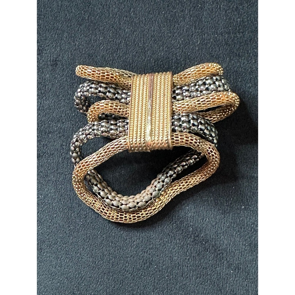 VTG Y2K Bracelet Bold 2 Tone Magnetic Mesh gunmetal 90s Streetwear